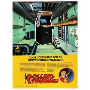 Atari Rolling Thunder Arcade Video Game Ad 1986 High-Tech